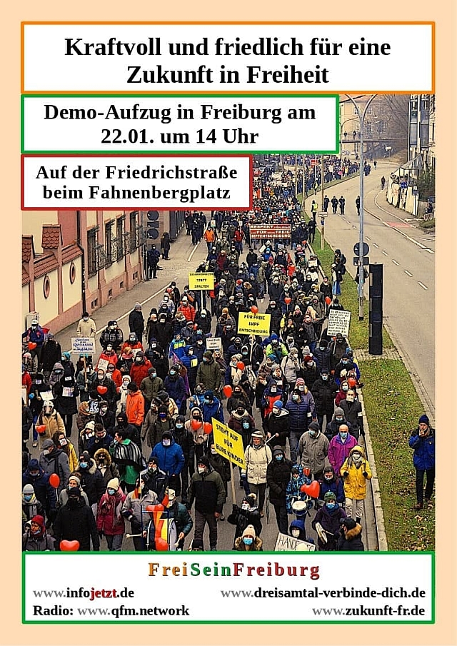Demonstration Freiburg Samstag, den 22.01.2022  - 14:00 - Fahnenbergplatz