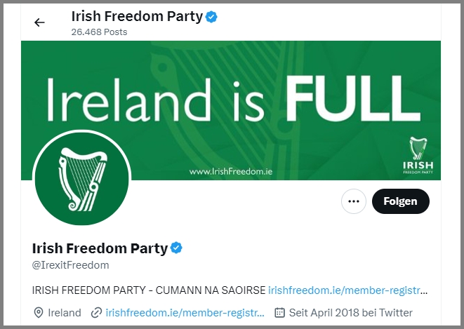 Irish Freedom Party und der Austritt aus der EU…